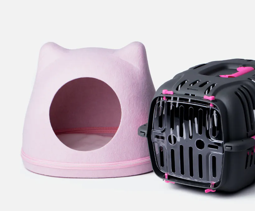 Pink Cat Carrier & Bed